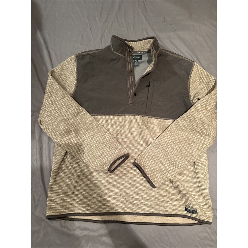 GH Bass & Co Explorer Sweater Honeycomb Fleece Quarter Snap Pullover Outdoor XL